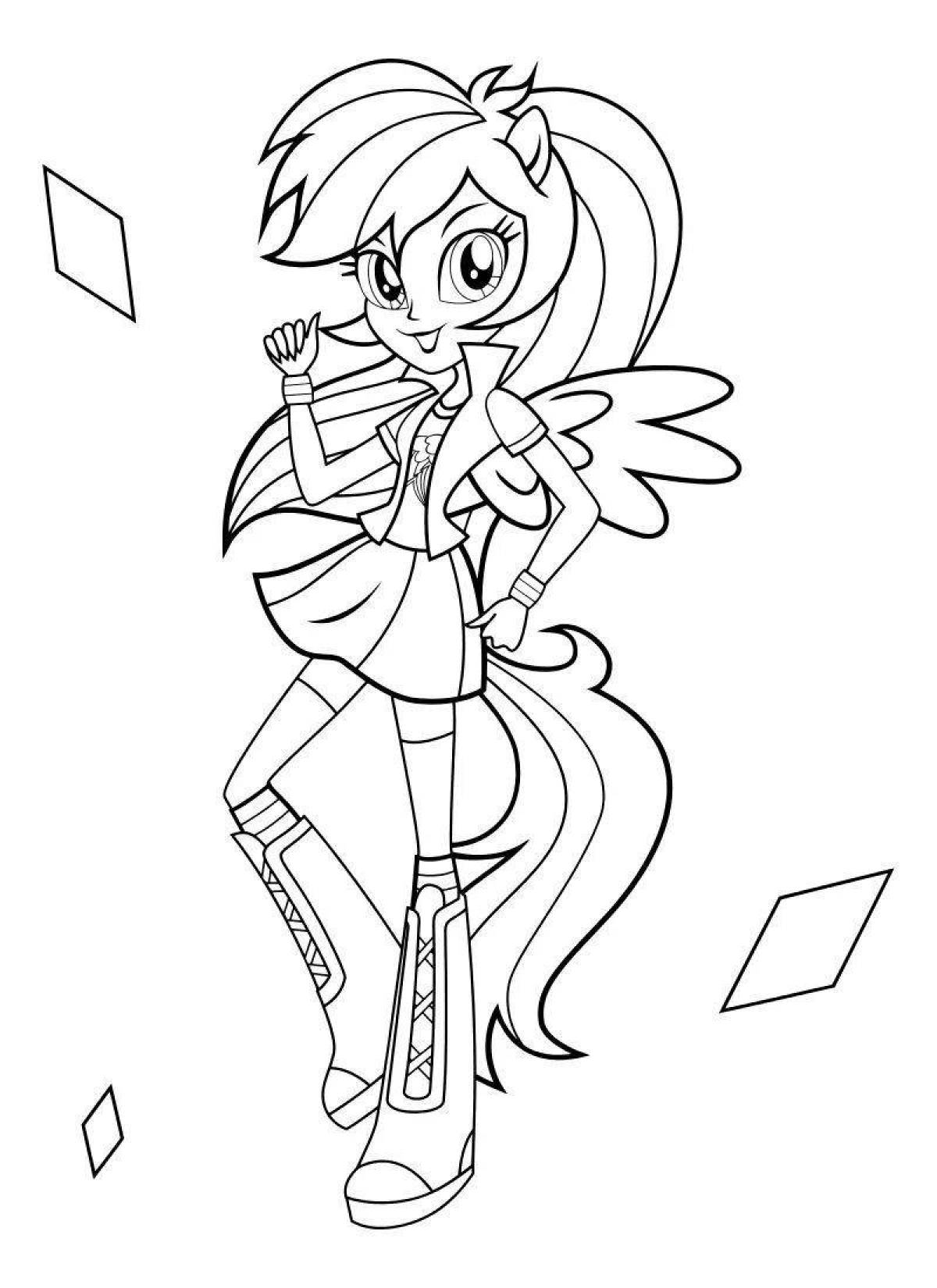 Coloring page nice pony people
