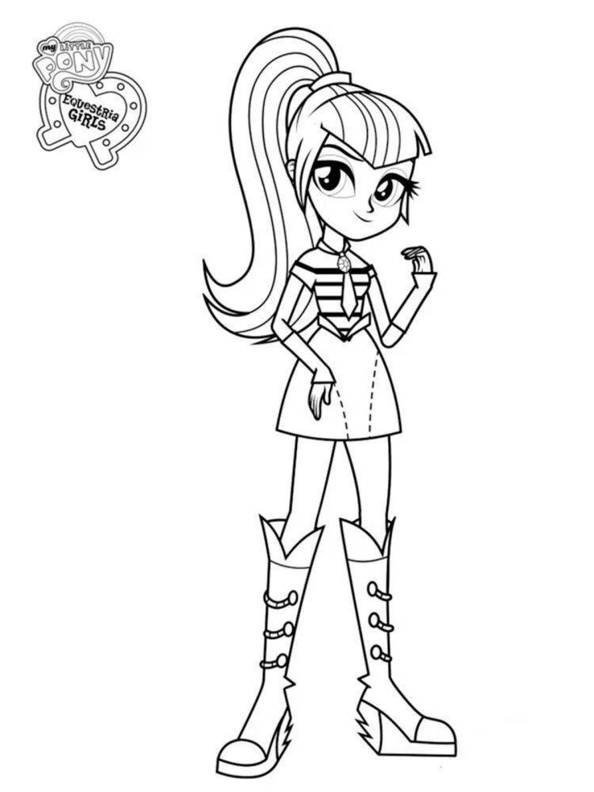 Fabulous pony people coloring page