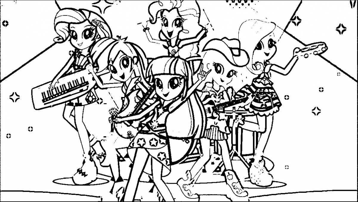 Exciting pony people coloring pages