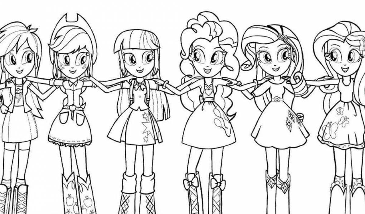 Sparkling pony people coloring page