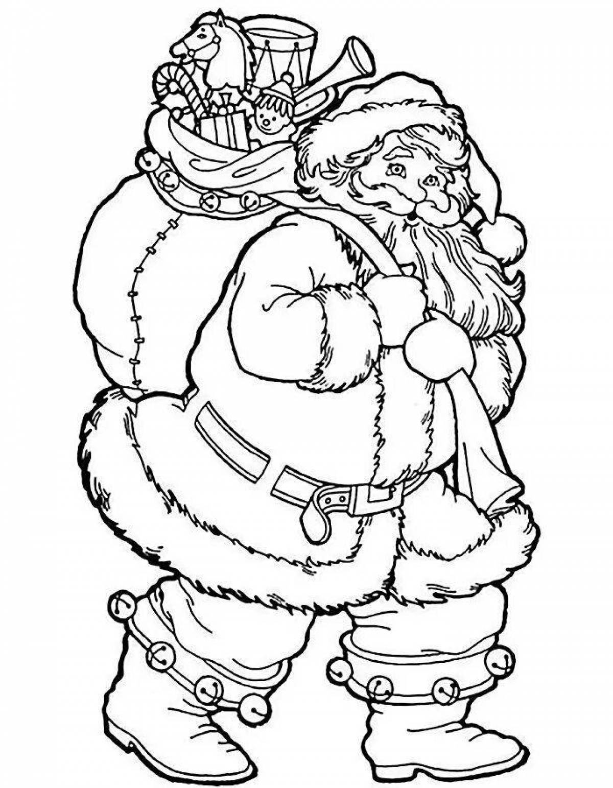 Rampant Santa Claus coloring book