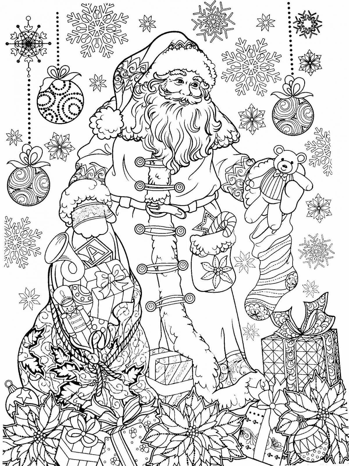 Shiny santa claus coloring book