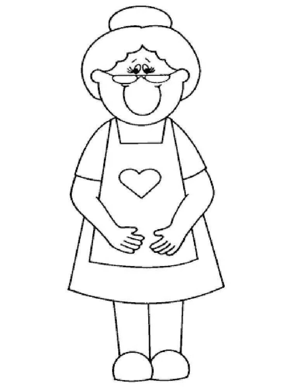 Gracious grandmother coloring page