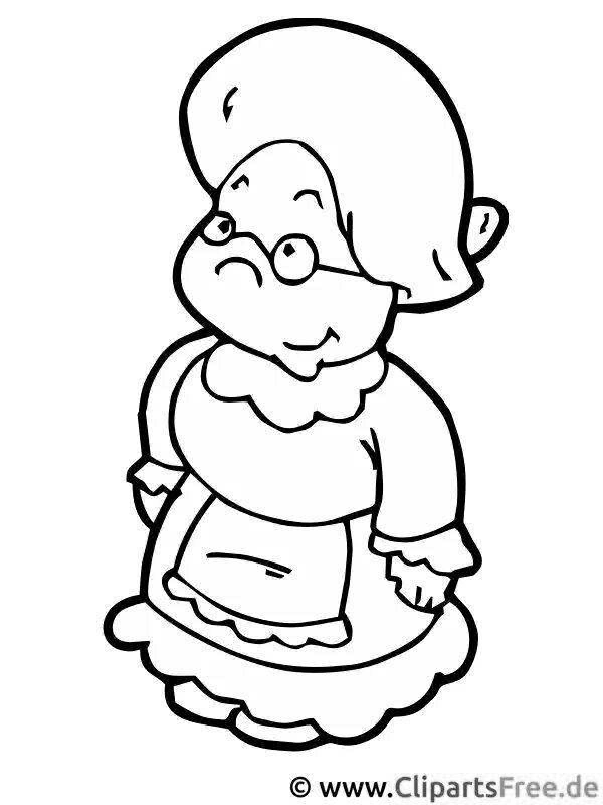 Joyful grandma coloring book