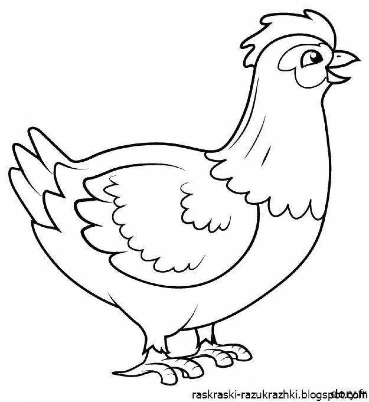 Раскраска сладкая курица для детей