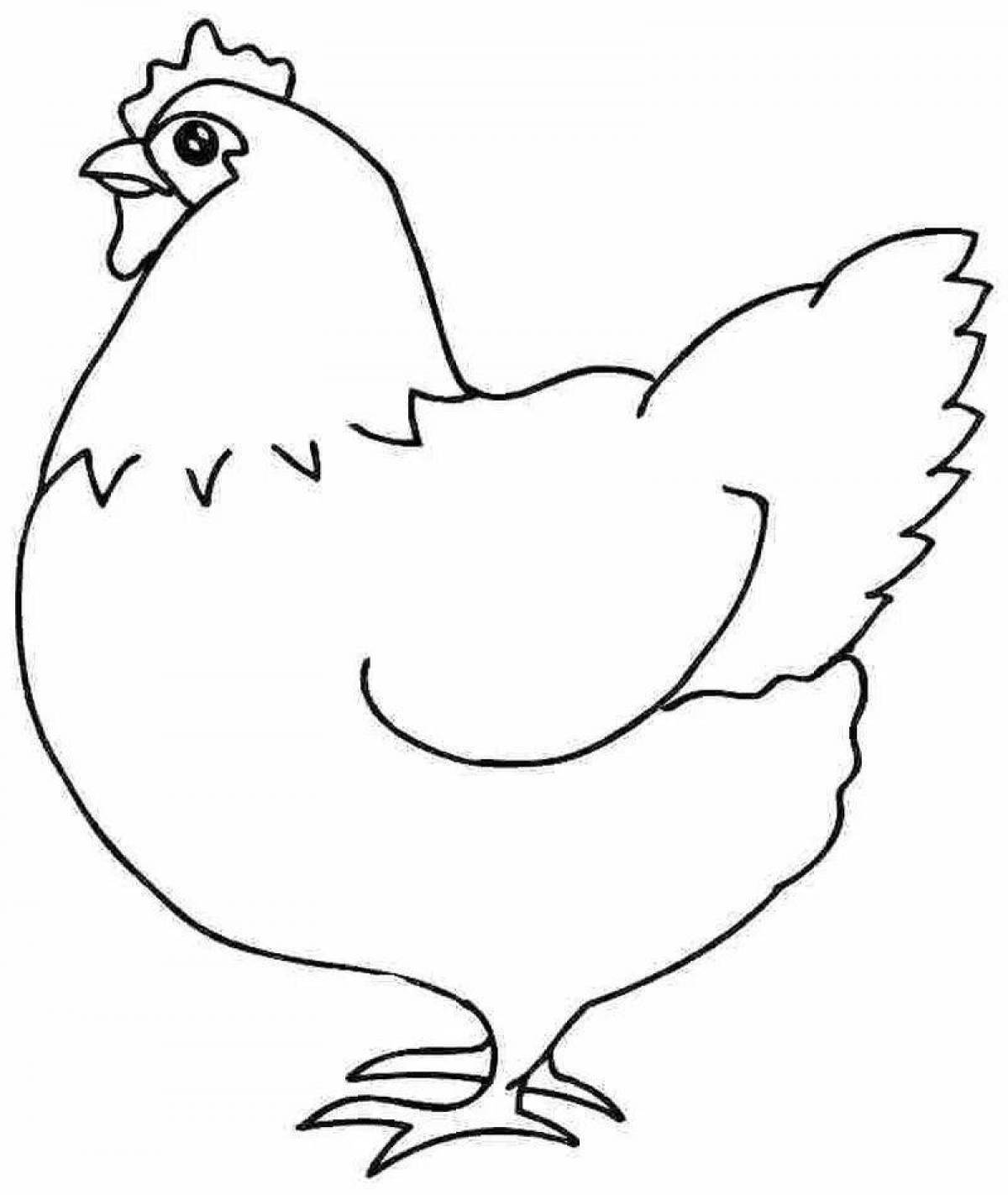 Glowing chicken coloring book for kids