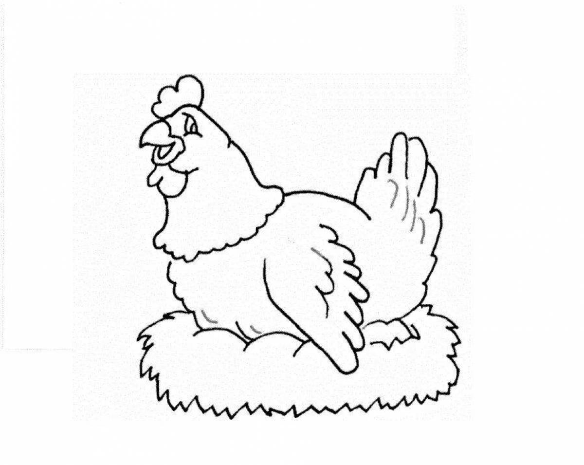 Раскраска остроумный цыпленок для детей