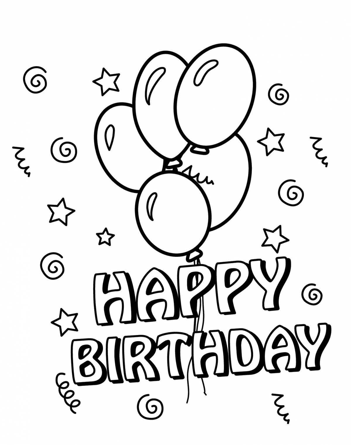 Fabulous happy birthday coloring page