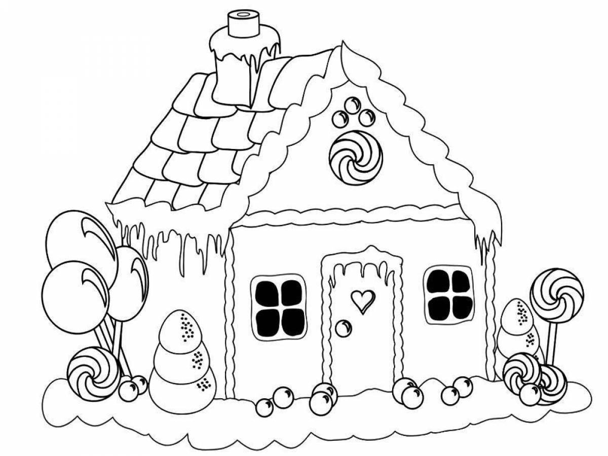 Coloring gingerbread houses for kids