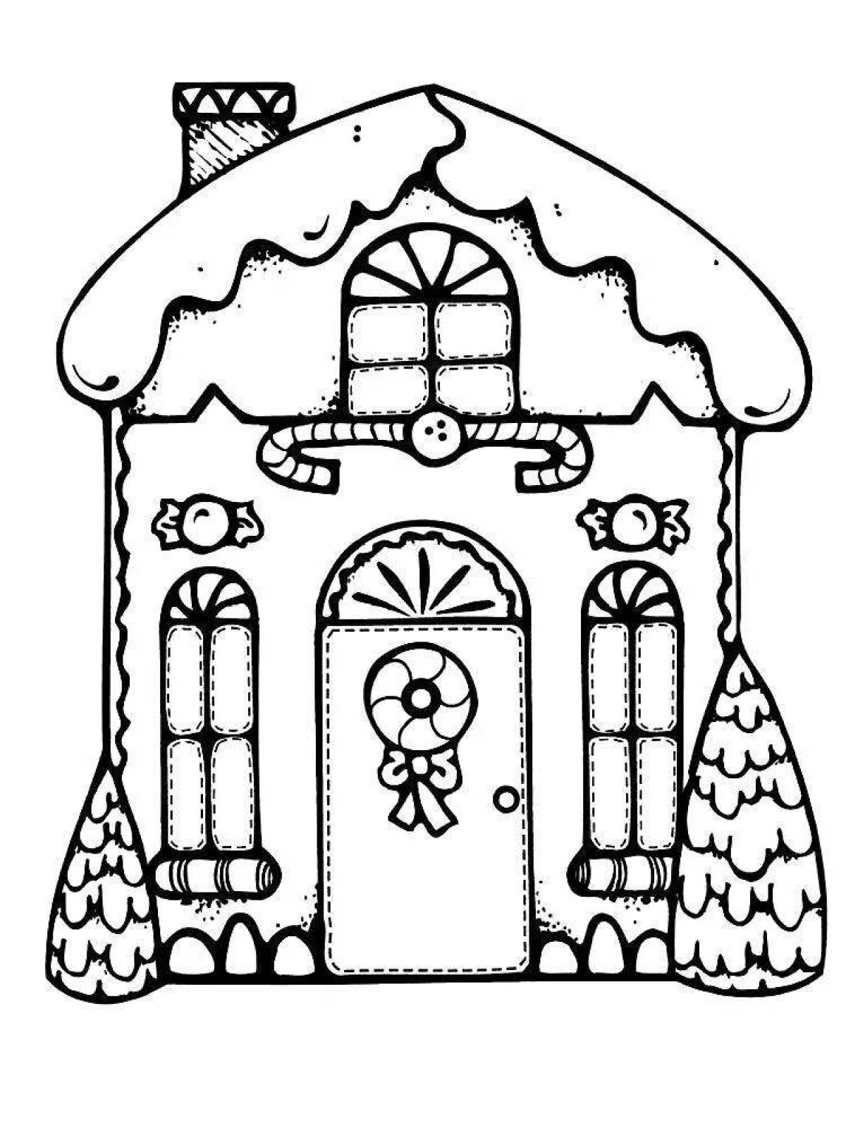 Чудесный пряничный домик раскраска для детей