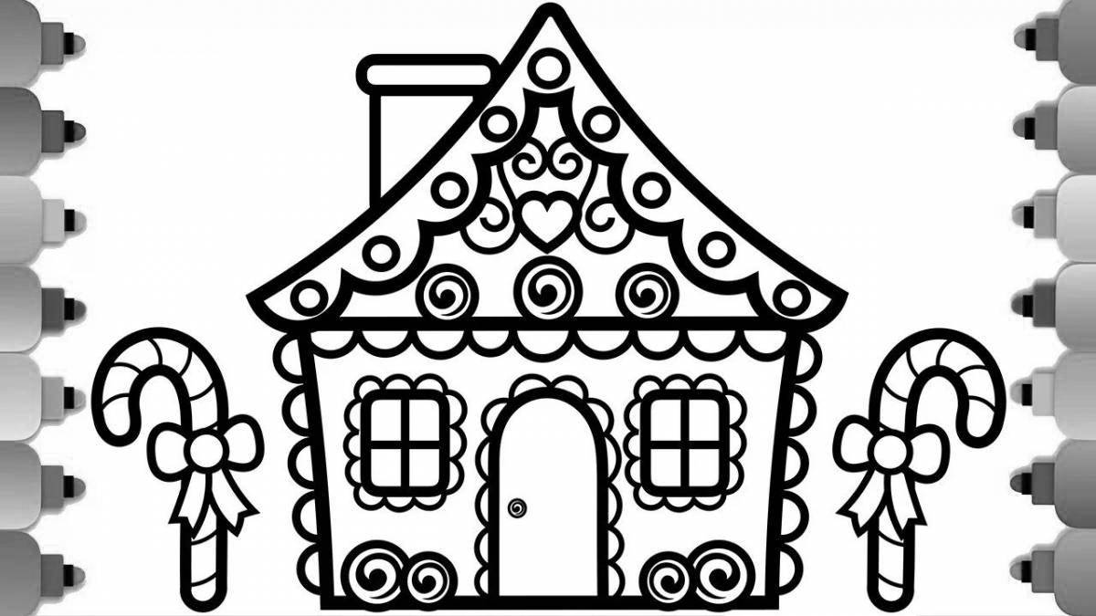 Gorgeous gingerbread house coloring book for kids