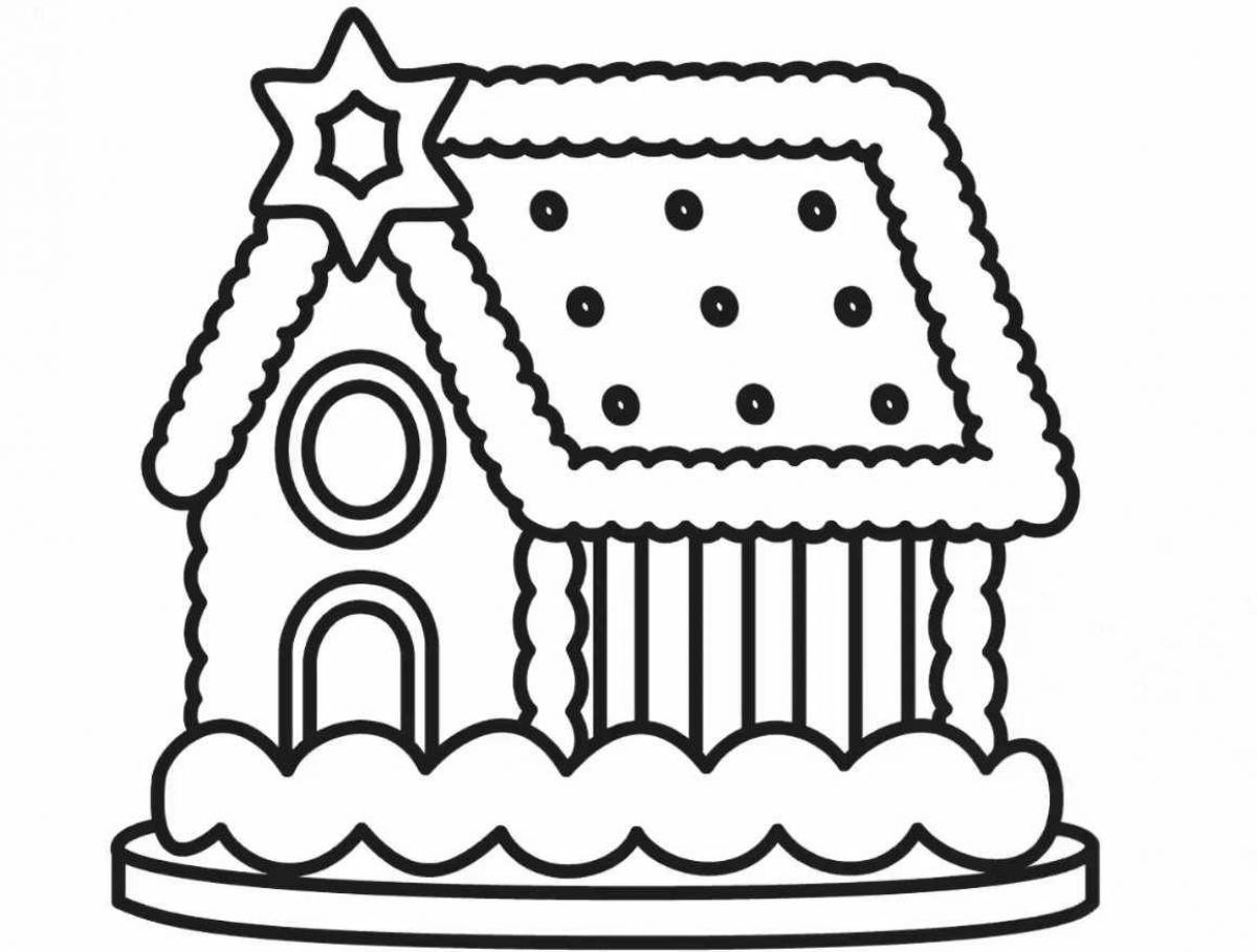 Wonderful gingerbread house coloring book for kids