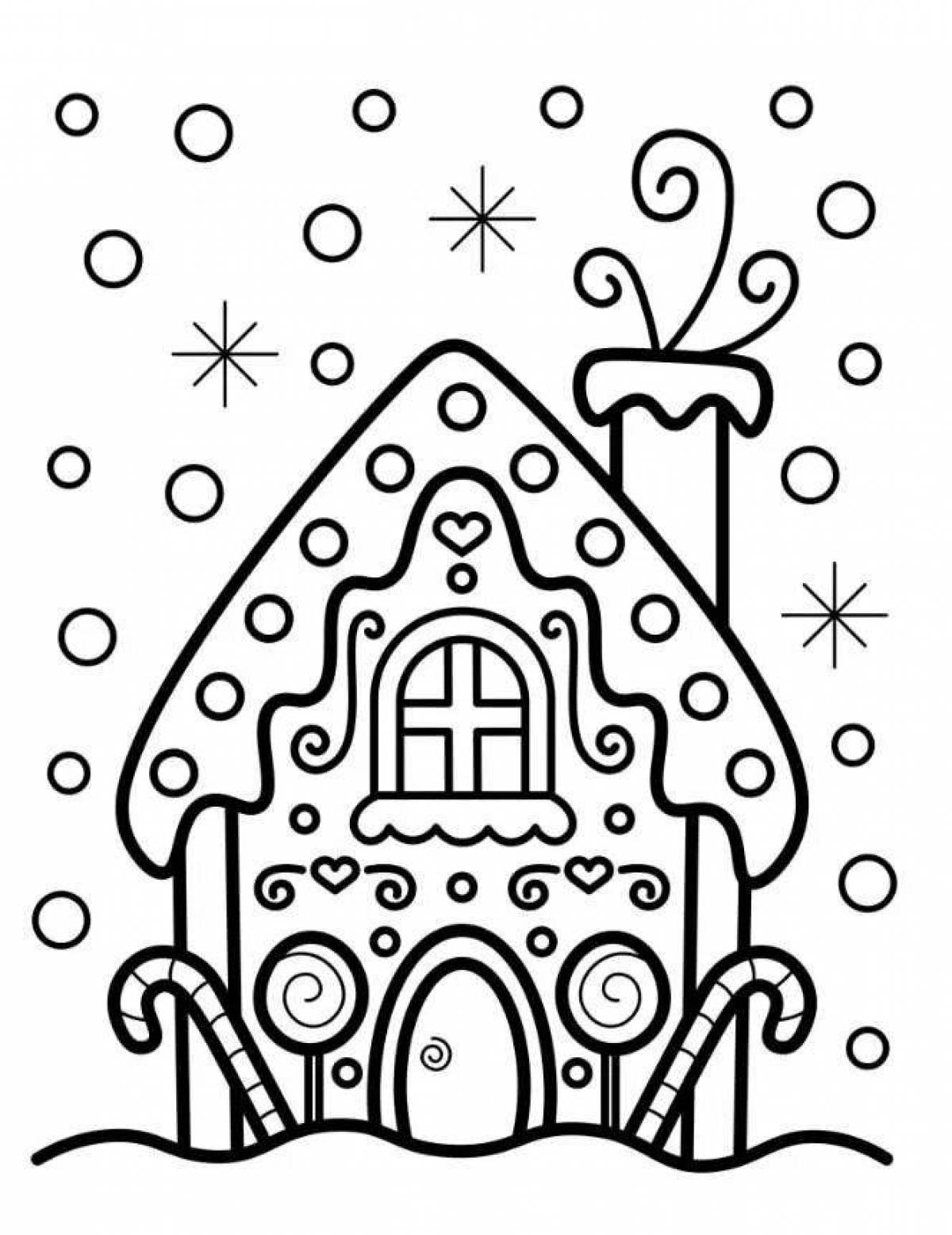 Amazing gingerbread house coloring book for kids