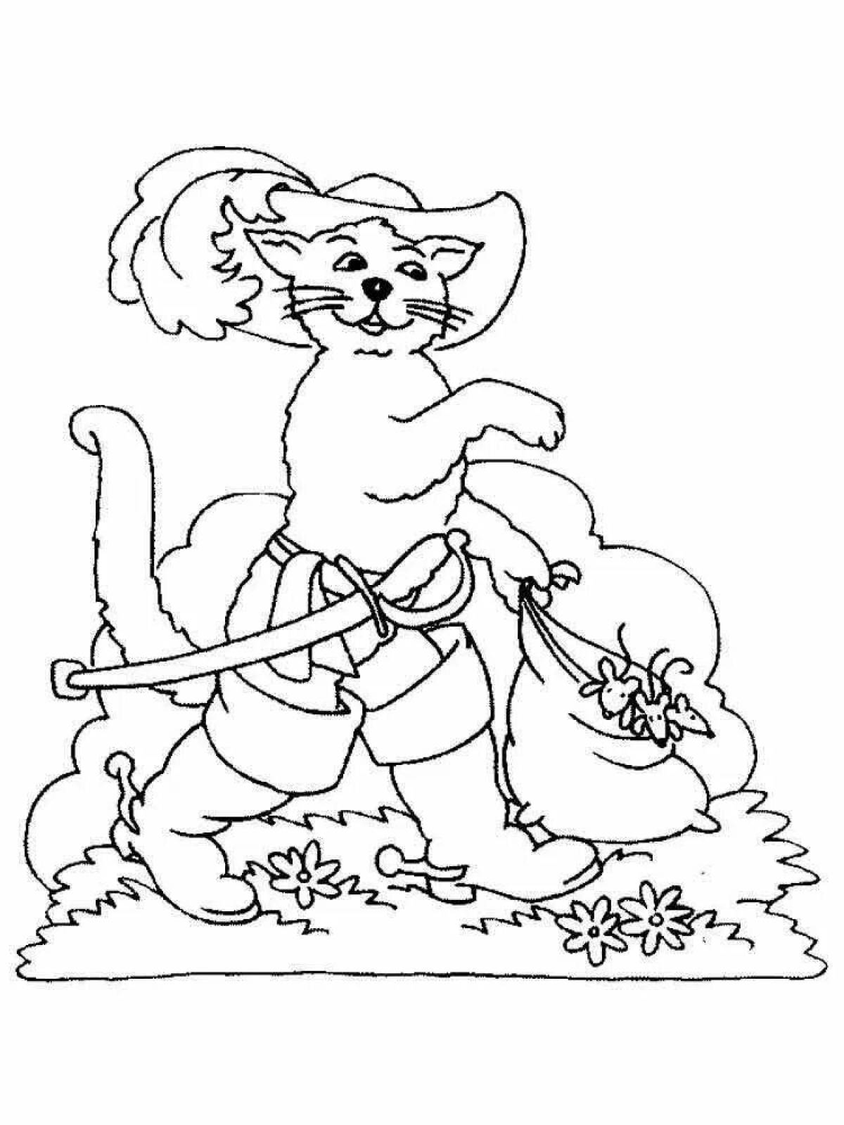 Волшебная раскраска кота в сапогах шарля перро