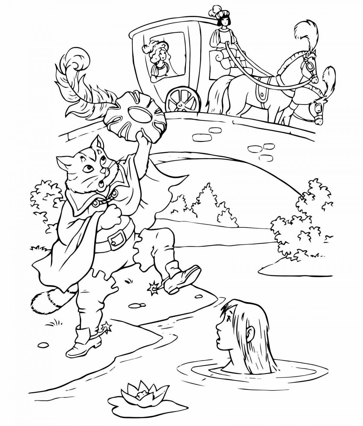 Charles Perrault's gorgeous Puss in Boots coloring book