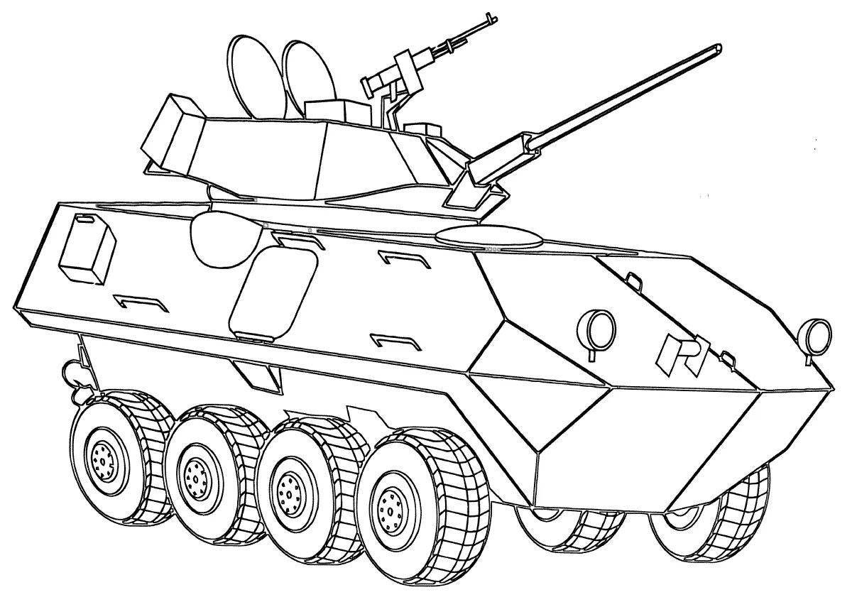 Creative military vehicle coloring book for kids