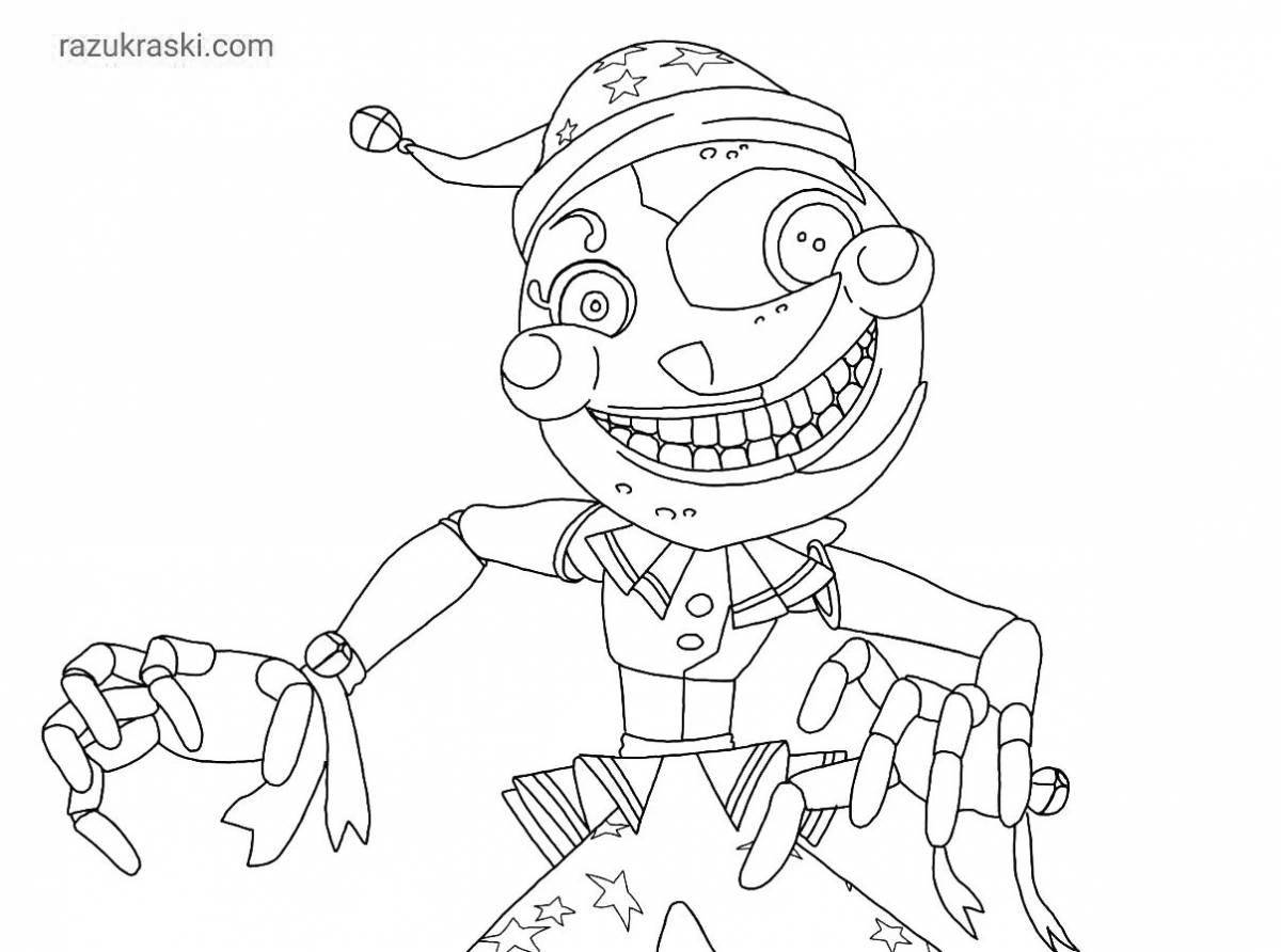 Colorful sun and moon animatronics coloring book for kids