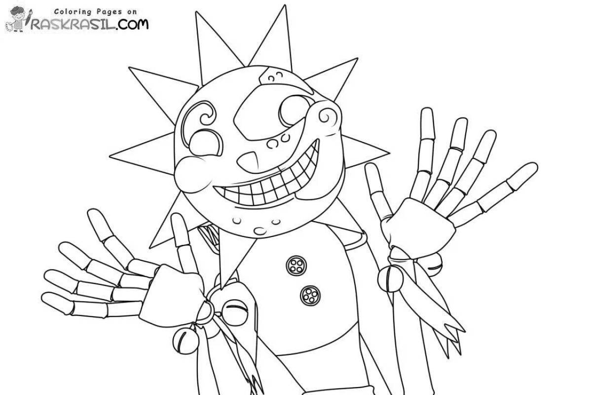 Glowing sun and moon coloring animatronics for kids