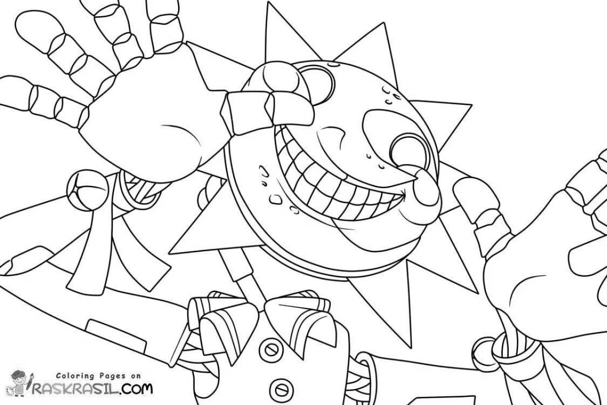 Sparkling sun and moon animatronics coloring book for kids