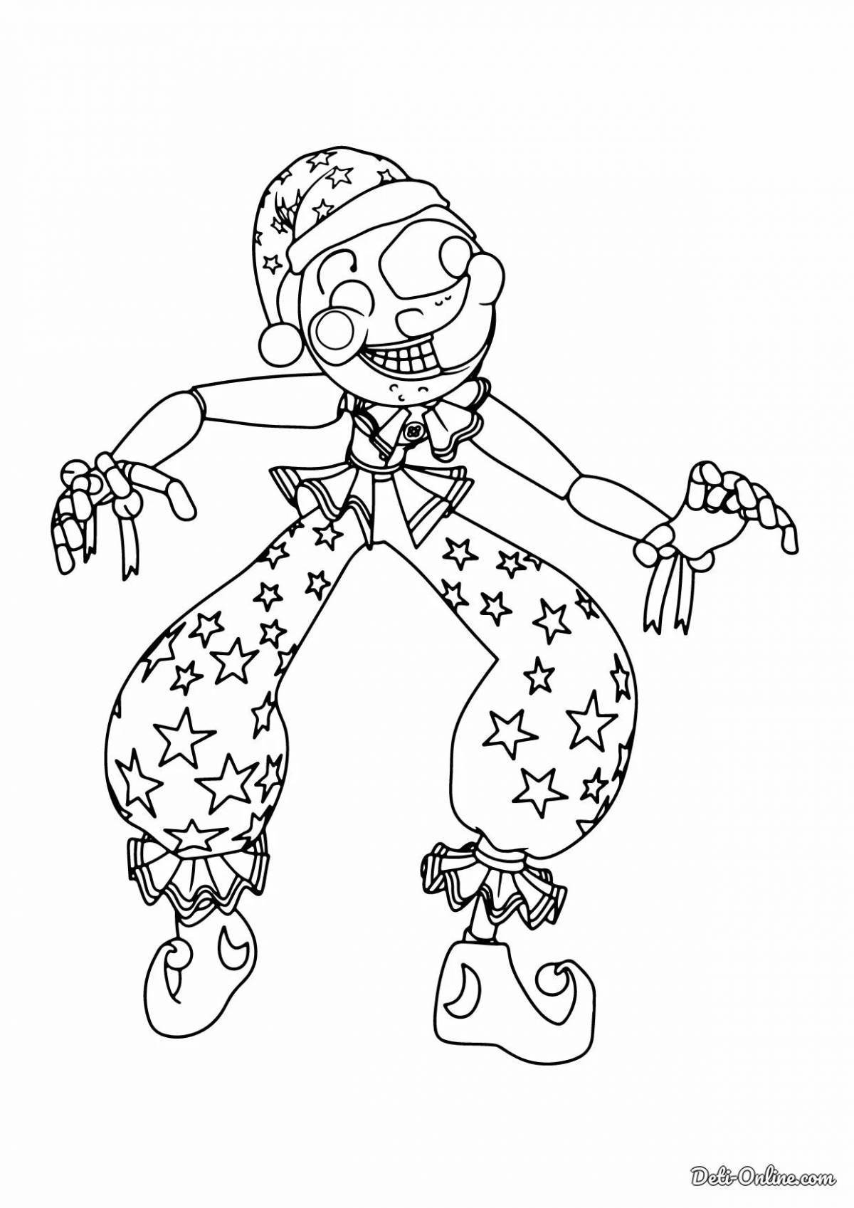 Coloring radiant sun and moon animatronics for kids
