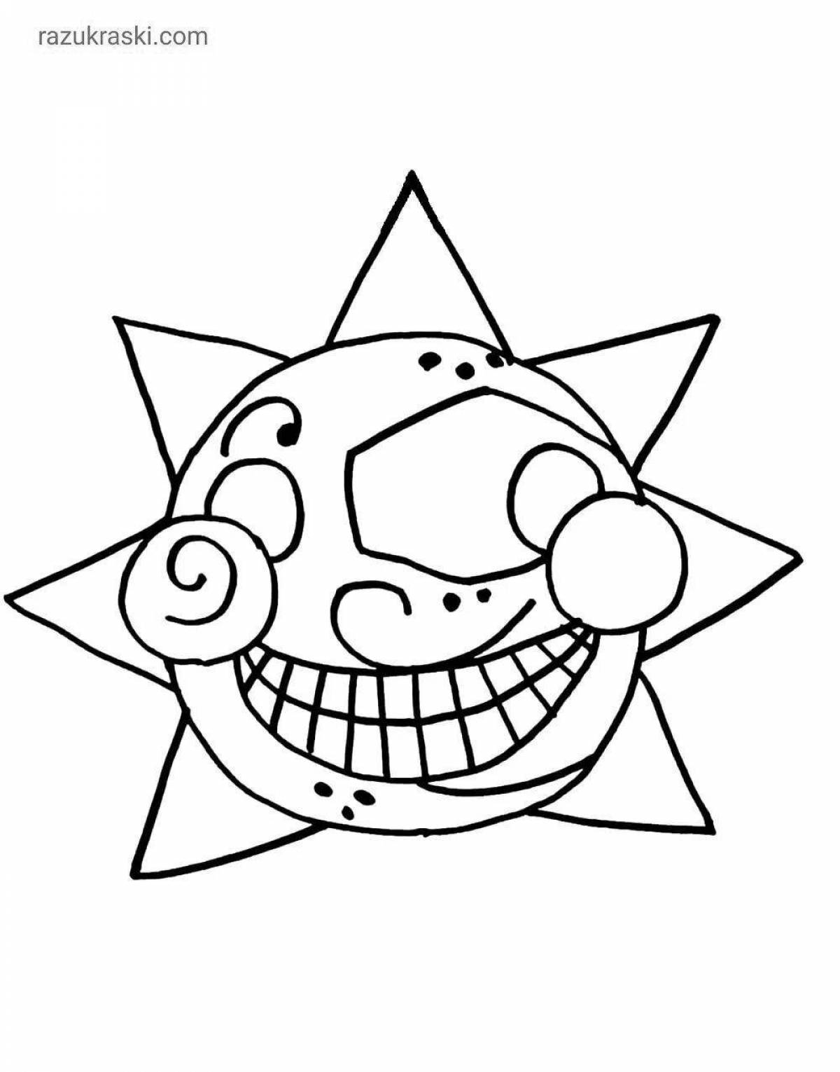 Charming sun and moon animatronics coloring book for kids