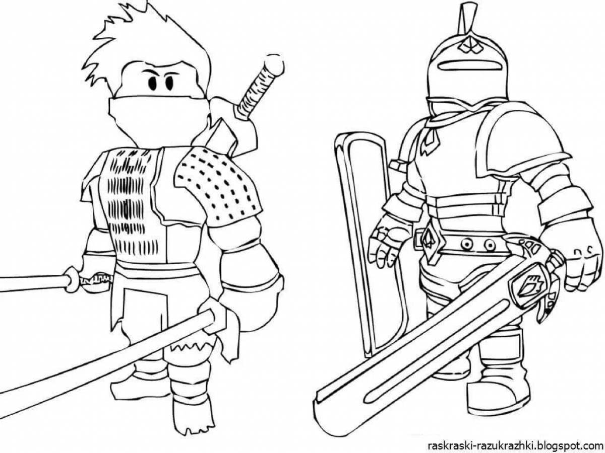 Cute roblox quinn coloring page