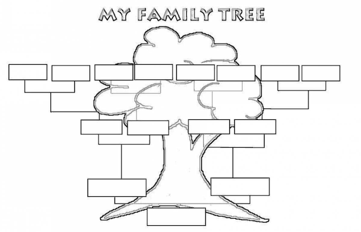 Раскраска прекрасное семейное древо