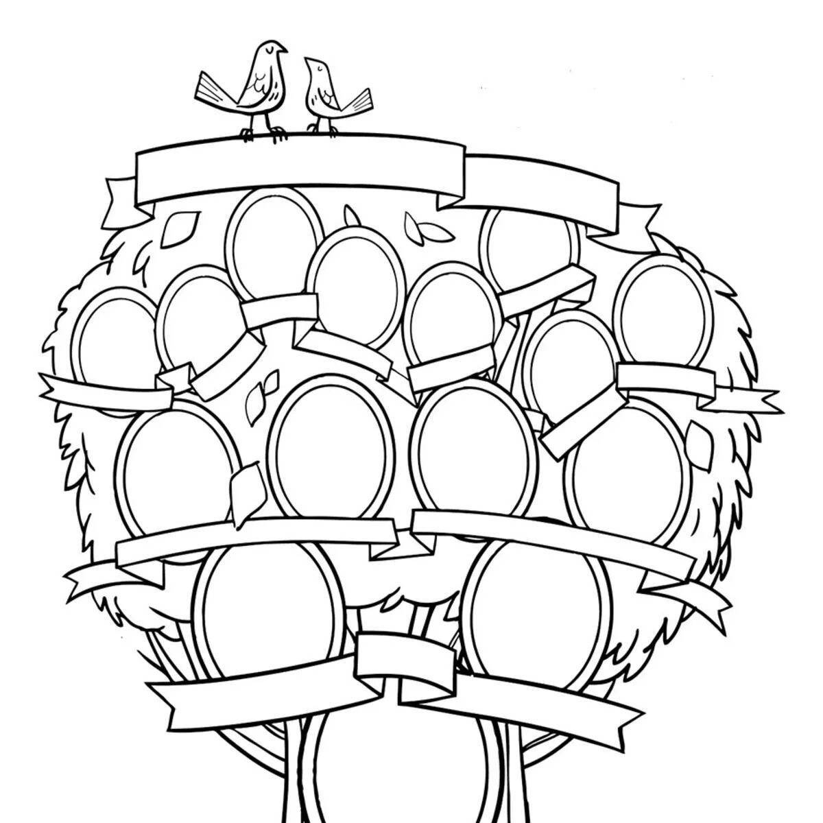 Раскраска «роскошное генеалогическое древо»