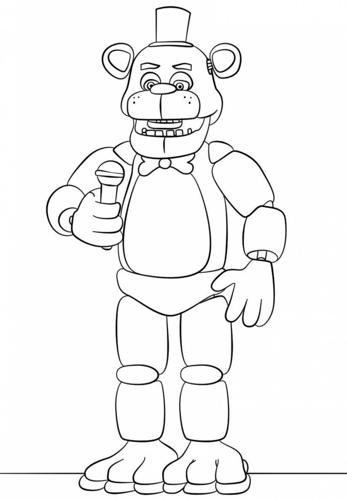 Coloring fnaf shining freddy