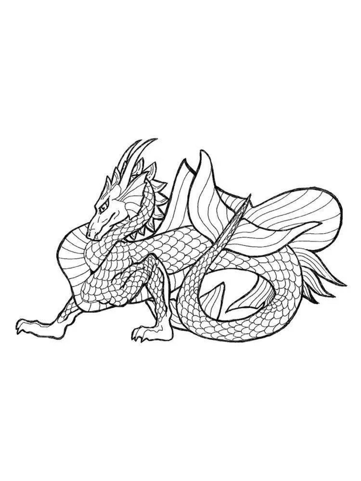 Photo Shiny shisu dragon coloring page
