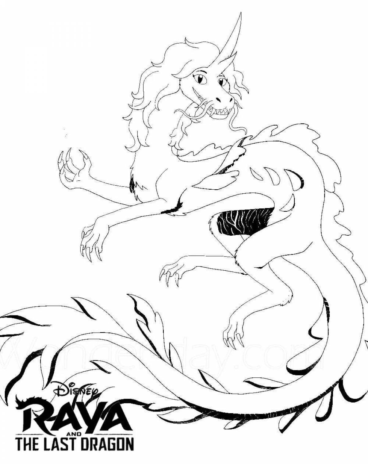 Fantastic shisu dragon coloring page