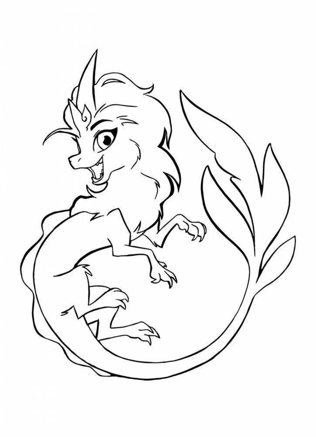 Photo Shisu Serene Dragon Coloring Page