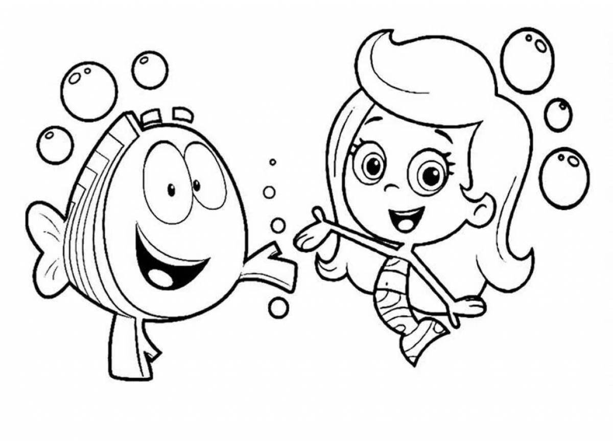 Причудливая раскраска из современных мультфильмов