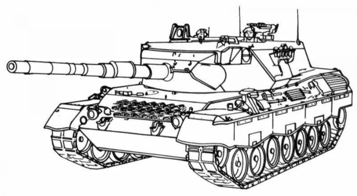 Impressive t 90 tank coloring book