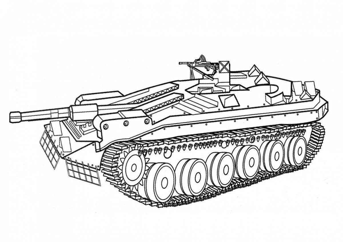 Funny tank t 90 coloring book