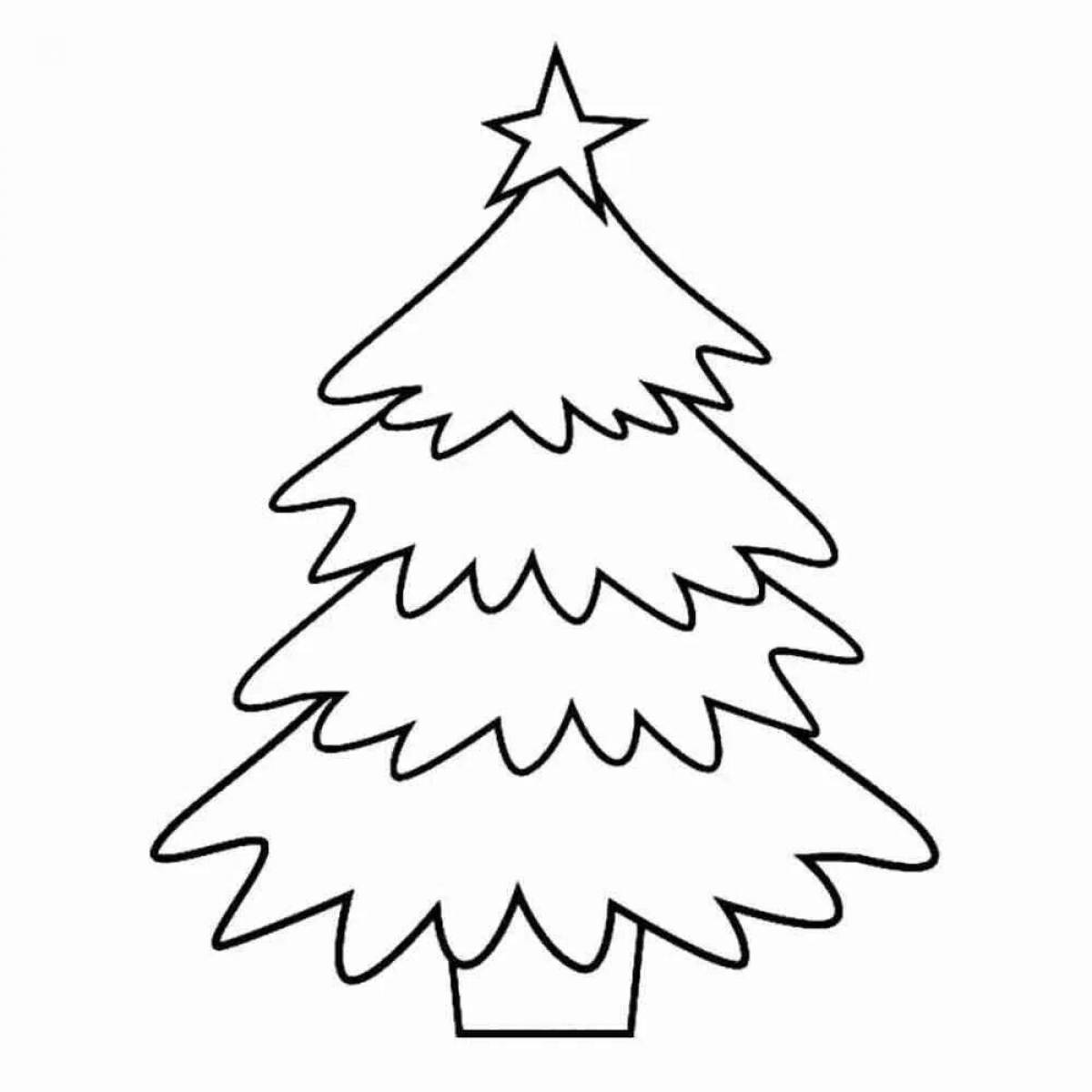 Christmas tree coloring page for kids