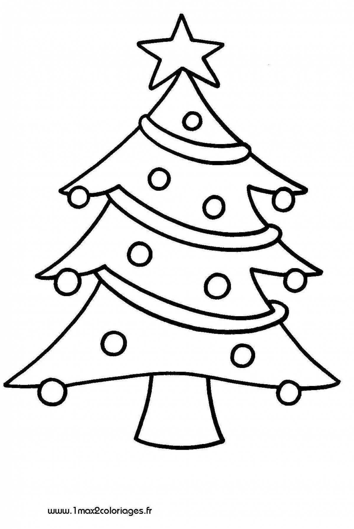 Christmas tree coloring book for kids