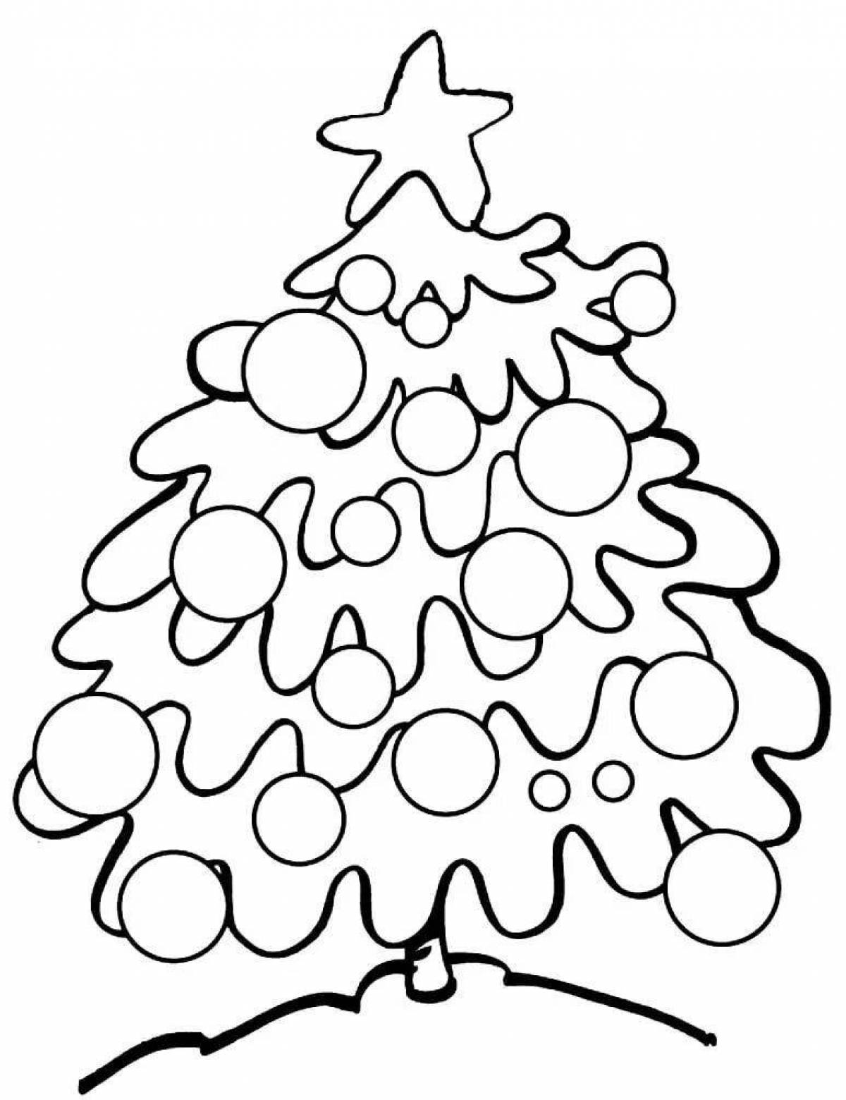 Раскраска великолепная новогодняя елка для детей