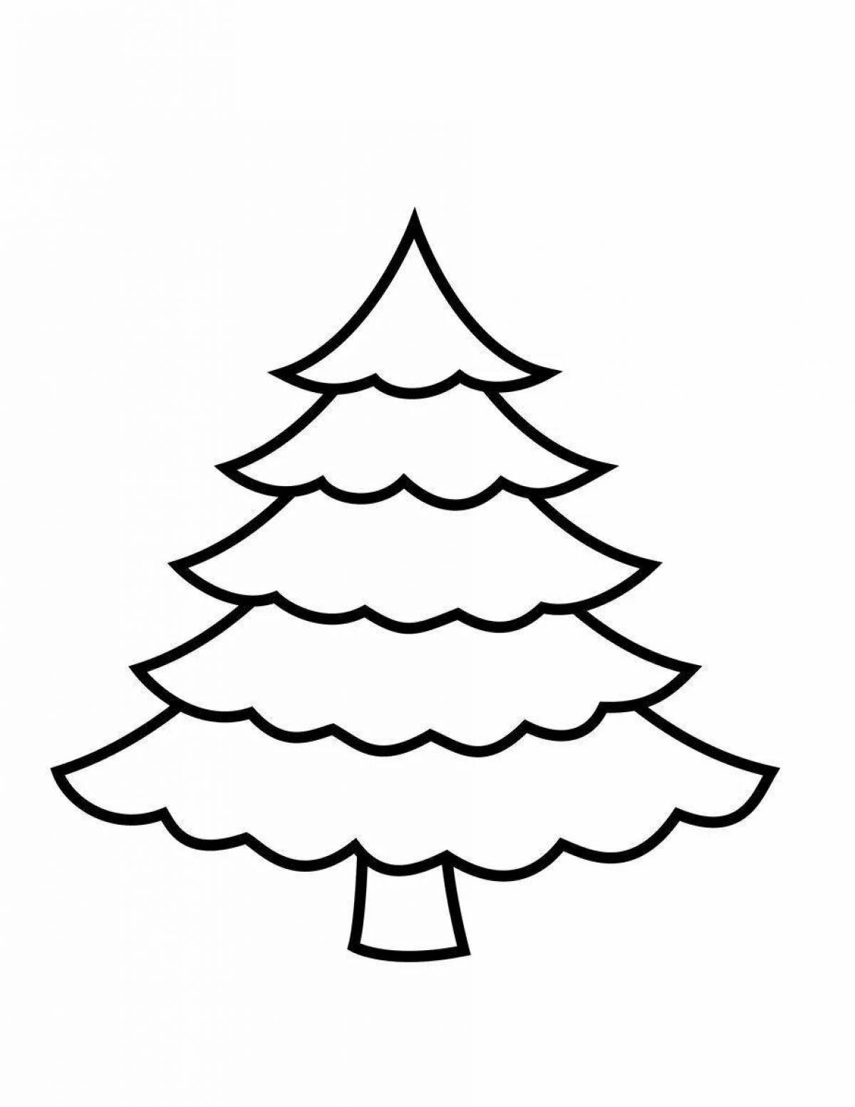 Coloring bright Christmas tree for children