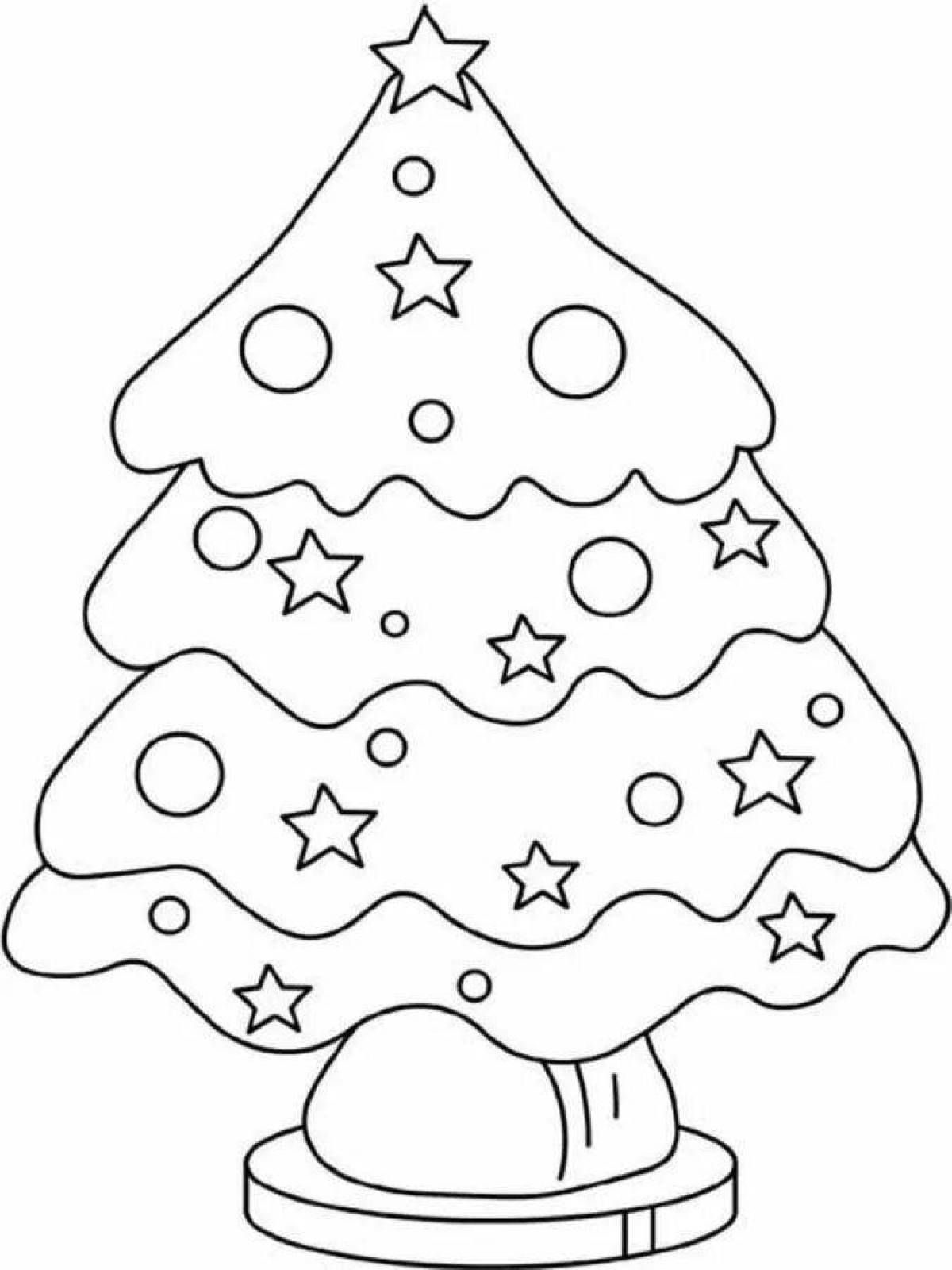 Christmas tree animated coloring book for kids