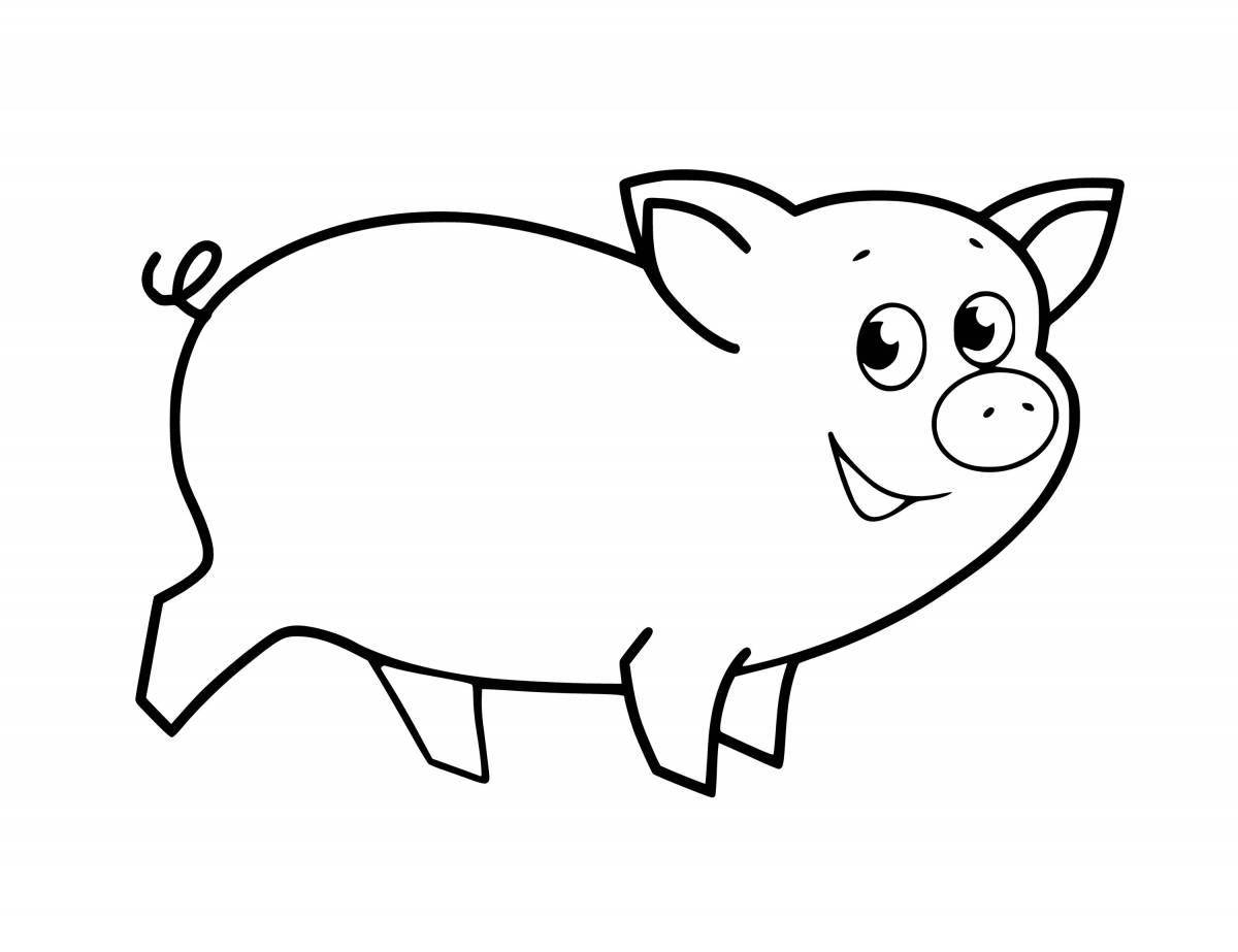 Adorable pig coloring book for kids