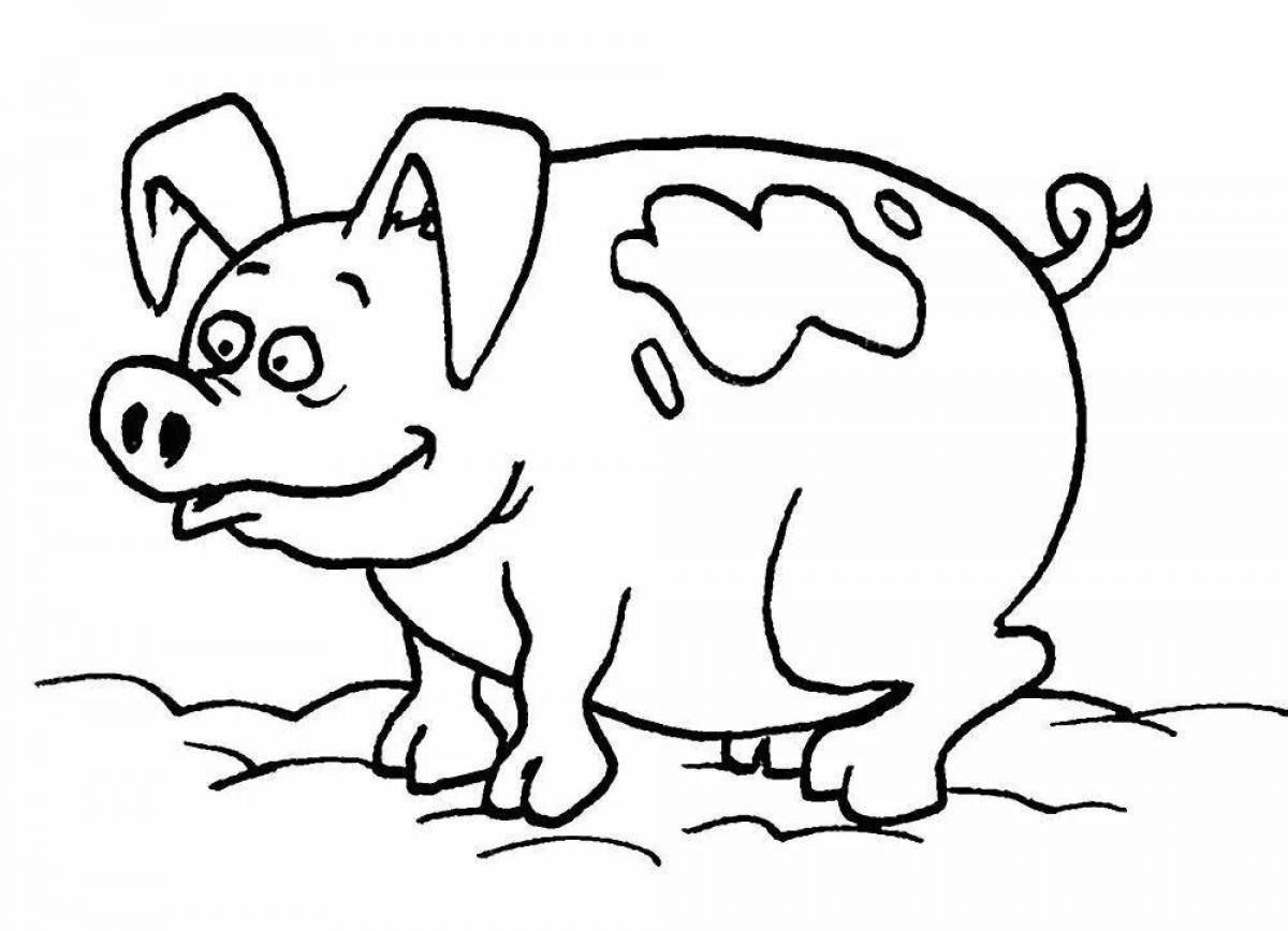 Coloring pig for children