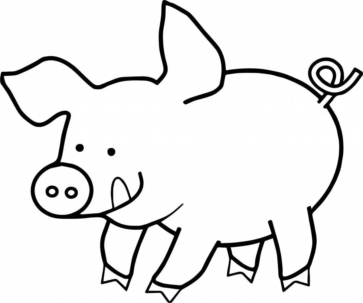 Pig holiday coloring for kids