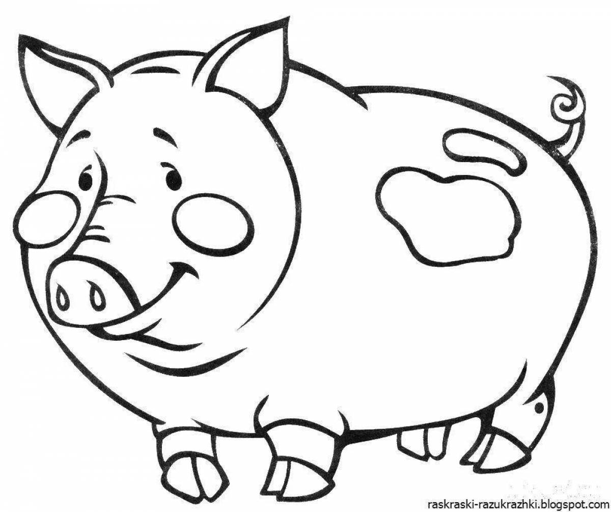Раскраска зани свинья для детей