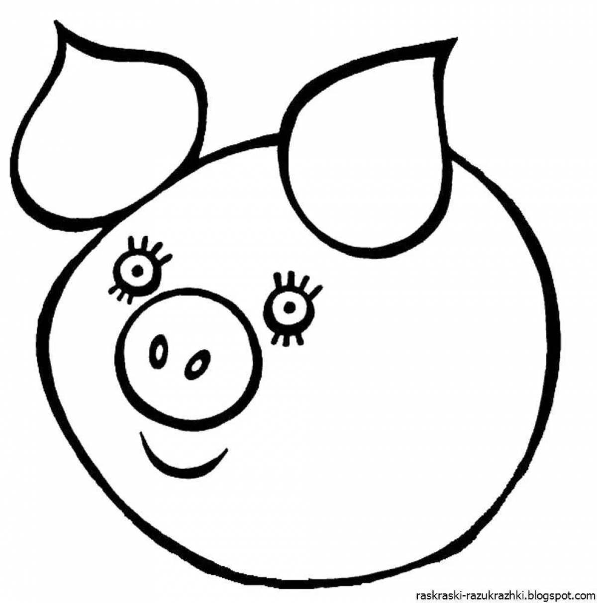 Bubble coloring pig for kids