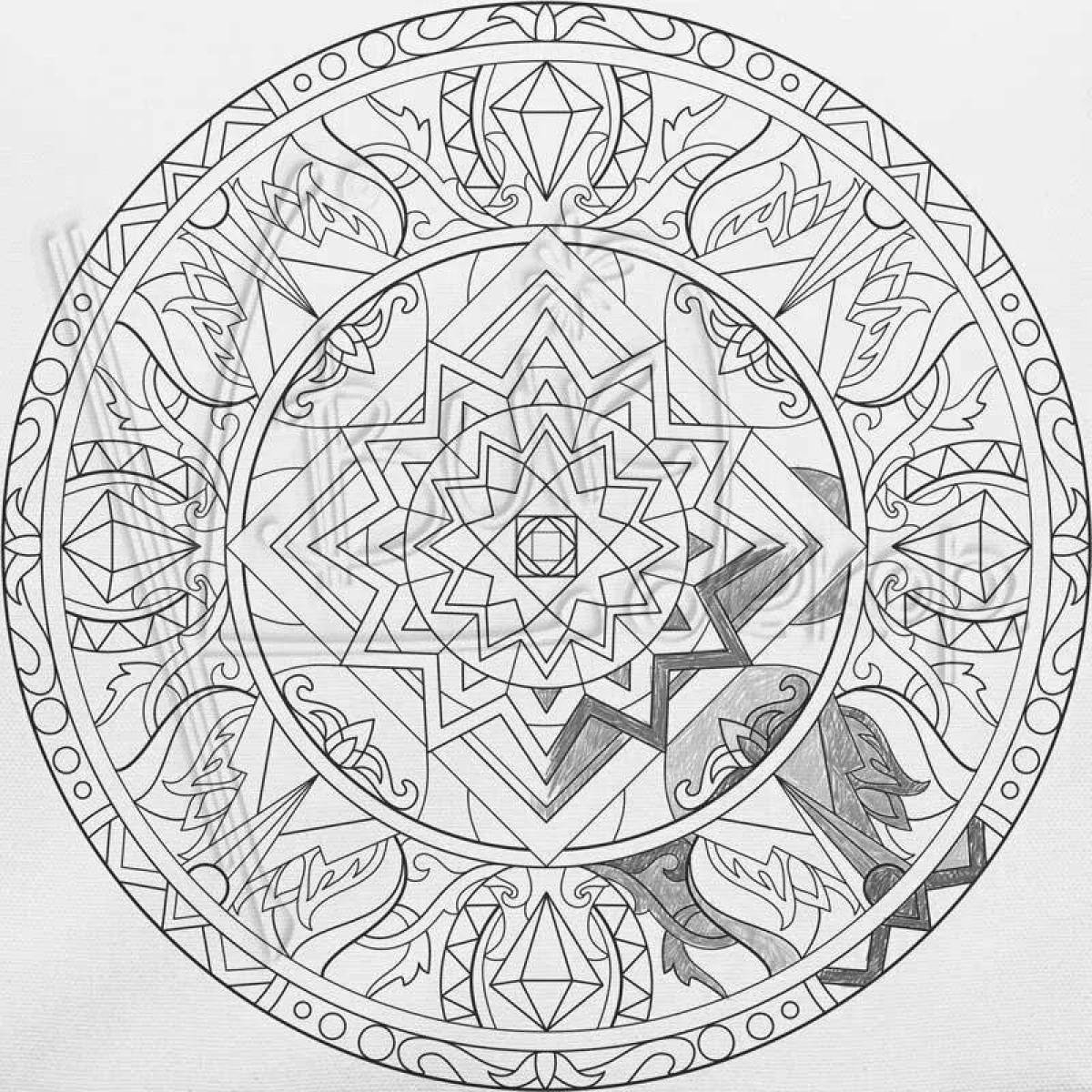 Раскраска Роскошная раскраска мандала денежного потока