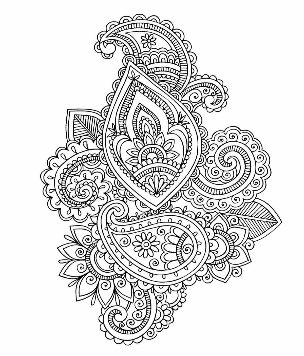 Bright patterns and ornaments for coloring
