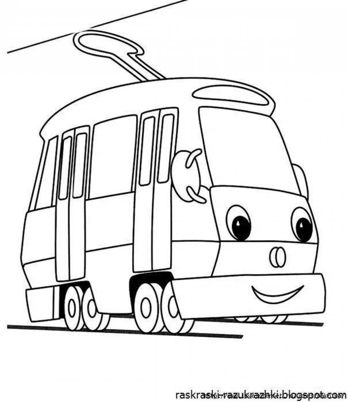 Радостная транспортная раскраска для детей