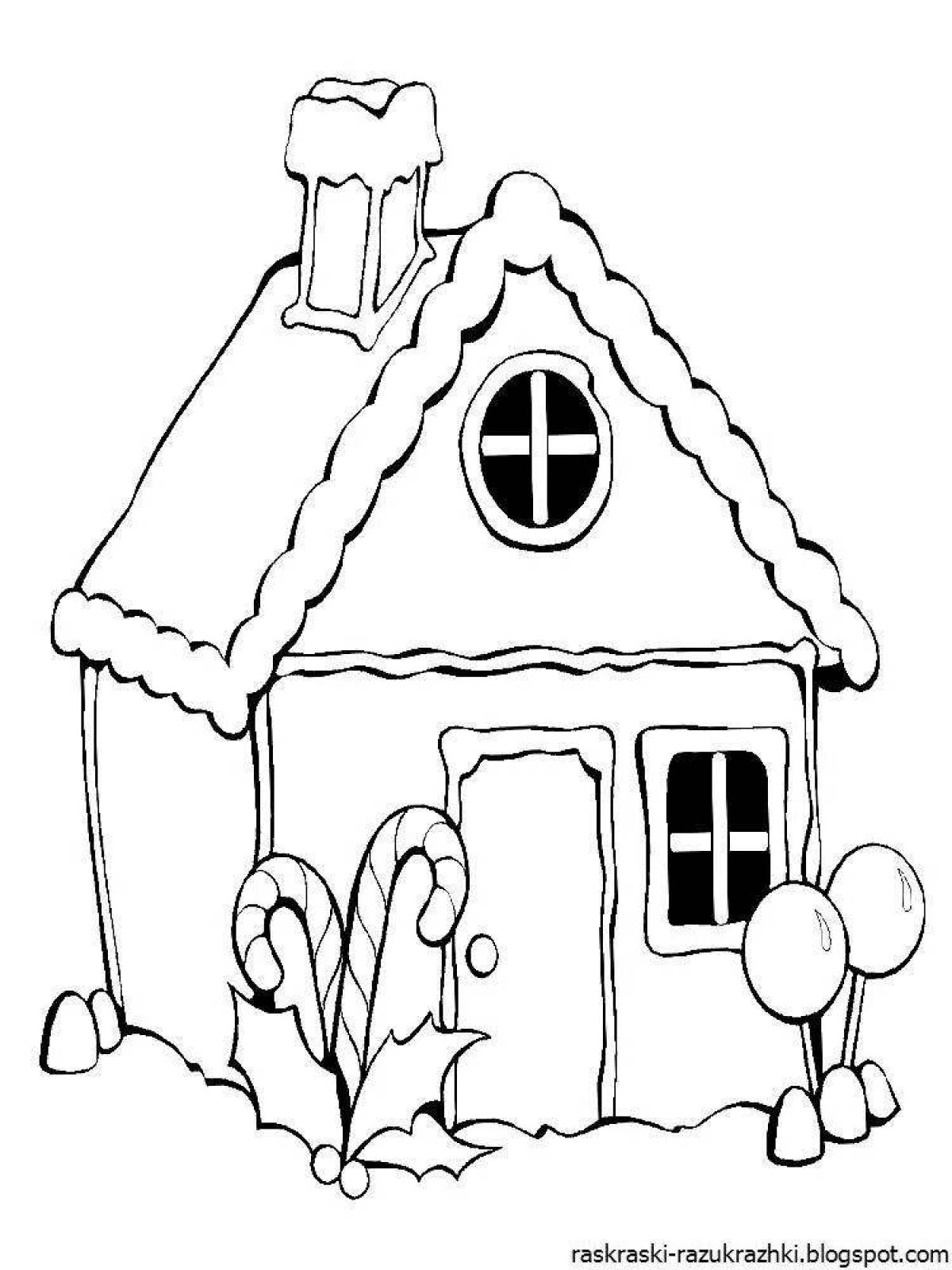 Coloring bright house for children
