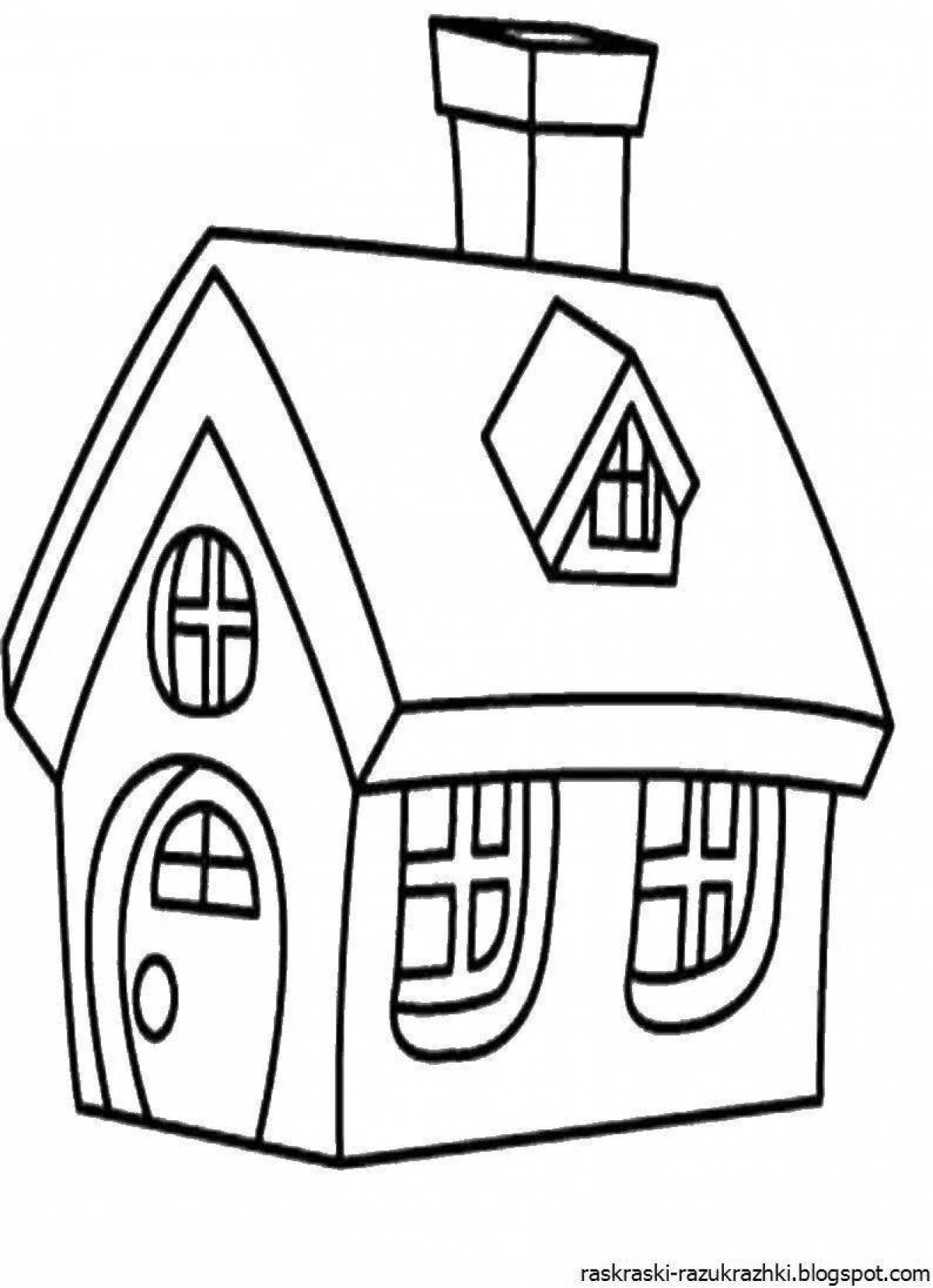 Adorable house coloring for kids